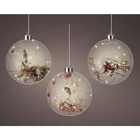 LED bol met bloemen Ø14cm 15LED - thumbnail