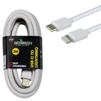 Greenmouse USB-C naar Lightning Datakabel 200 cm Wit - thumbnail