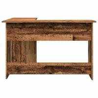 Hoekbureau 120x140x75 cm bewerkt hout oud houtkleurig - thumbnail
