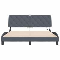 Bedframe met LED zonder matras fluweel donkergrijs 160x200 cm - thumbnail