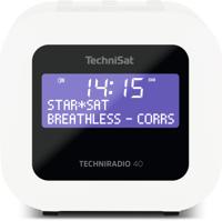 TechniSat TECHNIRADIO 40 - DAB+ Radiowekker (DAB, FM, wekker met twee instelbare wektijden, sleeptimer, snooze-functie, dimbaar LCD-display, USB-laadfunctie) wit - thumbnail