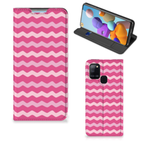 Samsung Galaxy A21s Hoesje met Magneet Waves Pink - thumbnail
