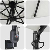 Tuinparasol Beige en zwart 248 x 248 x 148 cm - thumbnail