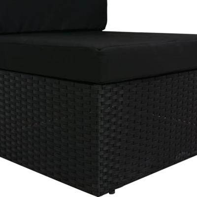 Tweezitsbank sectioneel poly rattan zwart - thumbnail