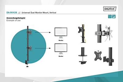 Digitus DA-90438 Monitorbeugel 1-voudig 5,1 cm (2) - 304,8 cm (120) Zwart Uittrekbaar, Draaibaar, In hoogte verstelbaar, Kantelbaar, Kantelbaar en roteerbaar, Digitus DA-90438 Monitorbeugel 1-voudig 5,1 cm (2) - 304,8 cm (120) Zwart Uittrekbaar, Draaibaar, In hoogte verstelbaar, Kantelbaar, Kantelbaar en roteerbaar,