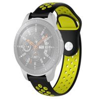 Dubbele kleur polsband horloge band voor Galaxy Watch 46mm (zwart geel) - thumbnail