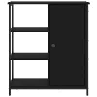 Dressoir 70x30x80 cm bewerkt hout zwart - thumbnail