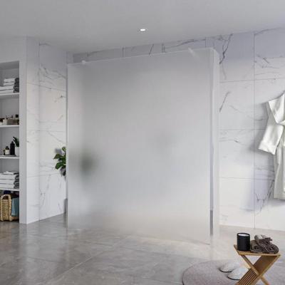 Fortifura Galeria Vrijstaande Inloopdouche - 180x200cm - Glas mat - antikalk - 8mm veiligheidsglas - 2 zijwanden 30cm - wandsteunen en hoekprofielen - Chroom SW927766 2x/SW797933/SW797931 2x/SW358024 2x