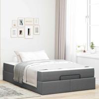 Bedframe met matras Donkergrijs 120 x 190 cm Stof - thumbnail