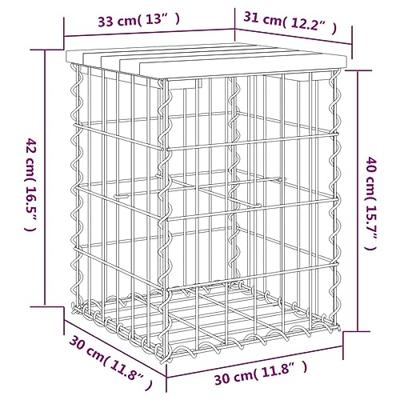 Tuinbank schanskorfontwerp 33x31x42 cm massief grenenhout
