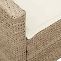 Tuinbank 5-zits met kussens poly rattan beige - thumbnail