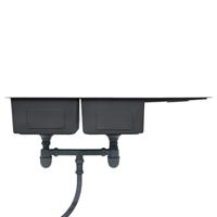 Gootsteen handgemaakt roestvrij staal - thumbnail