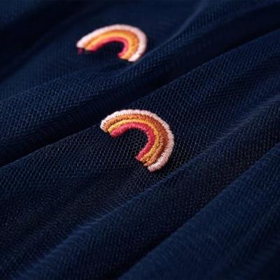 Kinderrokje met tule en regenboog borduursel 116 marineblauw