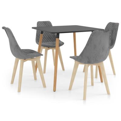 vidaXL 5-delige Eethoek grijs