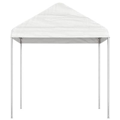 Prieel met dak 13,38x2,28x2,69 m polyetheen wit