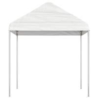 Prieel met dak 8,92x2,28x2,69 m polyetheen wit - thumbnail