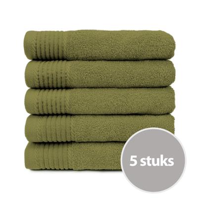 The One Badhanddoek 450 gram 70x140 cm Olive Green (5 stuks)
