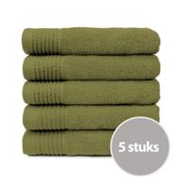 The One Badhanddoek 450 gram 70x140 cm Olive Green (5 stuks) - thumbnail