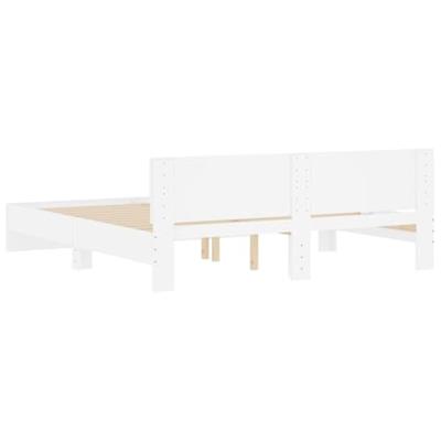 Bedframe met hoofdeinde wit 180x200 cm