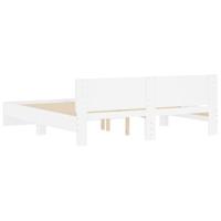 Bedframe met hoofdeinde wit 180x200 cm - thumbnail