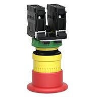 Schneider Electric XB5AT845 Noodstopknop Metalen frontring, Met NOT-AUS schakelaar, Rond, Terugstelbaar, Vergrendelbaar 120 V/AC 6 A 1x NC, 1x NO IP66, IP67, - thumbnail