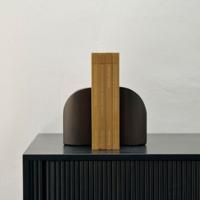 Ethnicraft Boekenstandaard 'PI' Mahoniehout, Set van 2 stuks, kleur Donkerbruin - thumbnail