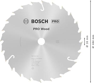 Bosch Accessories Standard for Wood Speed 2608640795 Hardmetaal-cirkelzaagblad 184 x 16 x 2.4 mm Aantal tanden: 24 1 stuk(s)