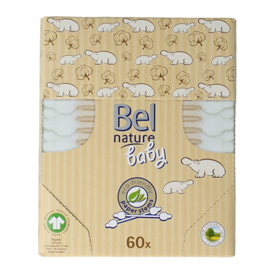 Bel Nature Wattenstaafjes baby 60 Stuks Bel Nature Wattenstaafjes baby 60 Stuks