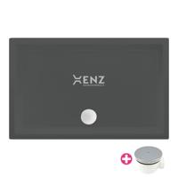 Xenz Mariana douchebak 130x90x4cm rechthoek Acryl Antraciet 6936-05 - thumbnail