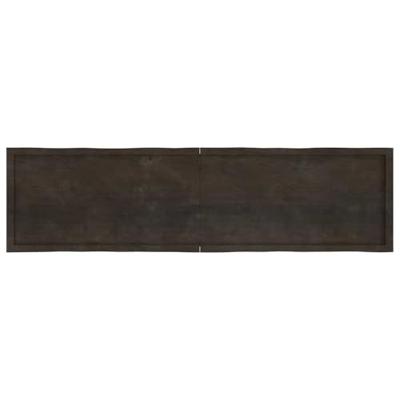 Tafelblad natuurlijke rand 200x50x6 cm eikenhout donkergrijs Tafelblad natuurlijke rand 200x50x6 cm eikenhout donkergrijs