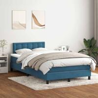 Boxspring met matras fluweel donkerblauw 120x210 cm - thumbnail