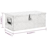 VidaXL Opbergbox 70x31x27 cm aluminium zilverkleurig - thumbnail