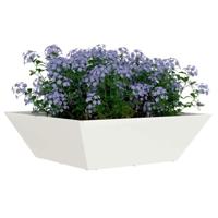 VidaXL Tuin bloempot wit 50 x 50 x 15 cm koudgewalst staal - thumbnail