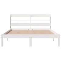 Bedframe zonder matras massief grenenhout wit 160x200 cm - thumbnail