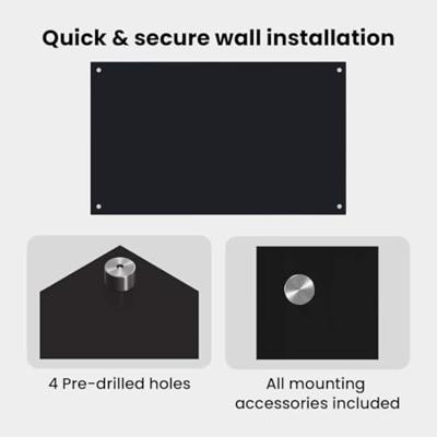 VidaXL Keuken spatscherm 2 pcs zwart 100 x 60 cm gehard glas