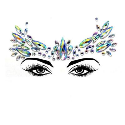3 PC'S voorhoofd groene Masquerade make-up acryl gezicht sticker stijl: YT-29