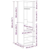 Kledingkast met plank met opslag Oud hout Bewerkt hout - thumbnail