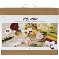 Creativ Company Maxi hobbyset crêpepapier, bloemen, crêpe-verhouding: 180%, 105 gr, 1 doos - thumbnail