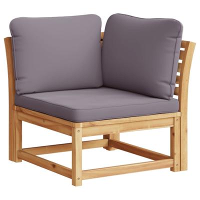 4-delige Loungeset met kussens massief acaciahout - thumbnail