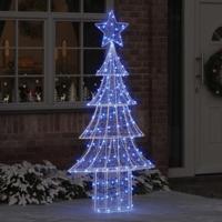 VidaXL Kerstboom met 240 led blauw 180 cm acryl - thumbnail