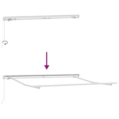 VidaXL Inklapbaar zonnescherm wit 350 x 250 cm polyester en aluminium