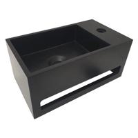 Wiesbaden Julia fontein rechts Solid surface 35 x 20 x 16 cm mat zwart - thumbnail
