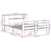 Bedframe zonder matras massief grenenhout wasbruin 150x200 cm - thumbnail