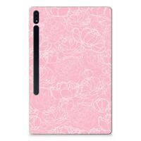 Samsung Galaxy Tab S7 Plus | S8 Plus | Siliconen hoesje | White Flowers - thumbnail