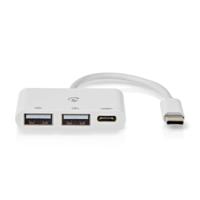 Nedis USB-Hub | 1x USB-C | 1x USB-C / 2x USB 2.0 A Female | 3 poort(en) | USB Gevoed - CCGB64785WT01 - thumbnail