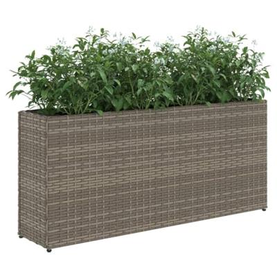 VidaXL Plantenbakken met 2 potten 2 st 90x20x40 cm poly rattan grijs VidaXL Plantenbakken met 2 potten 2 st 90x20x40 cm poly rattan grijs