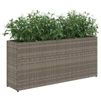 Plantenbakken met 2 potten 2 st 90x20x40 cm poly rattan grijs - thumbnail