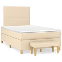 Boxspring met matras stof crèmekleurig 120x200 cm - thumbnail