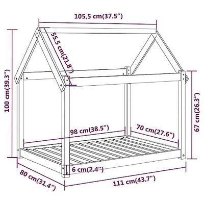 Hondenmand 111x80x100 cm massief grenenhout wit