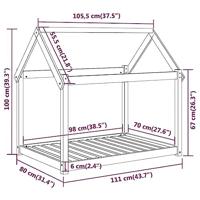 Hondenmand 111x80x100 cm massief grenenhout wit - thumbnail